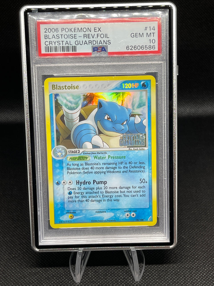 Blastoise Crystal Guardians (rev.foil) #14 stamped PSA 10