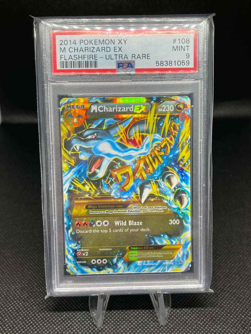M Charizard EX 108 Flashfire (secret rare - mislabeled ultra rare) PSA 9