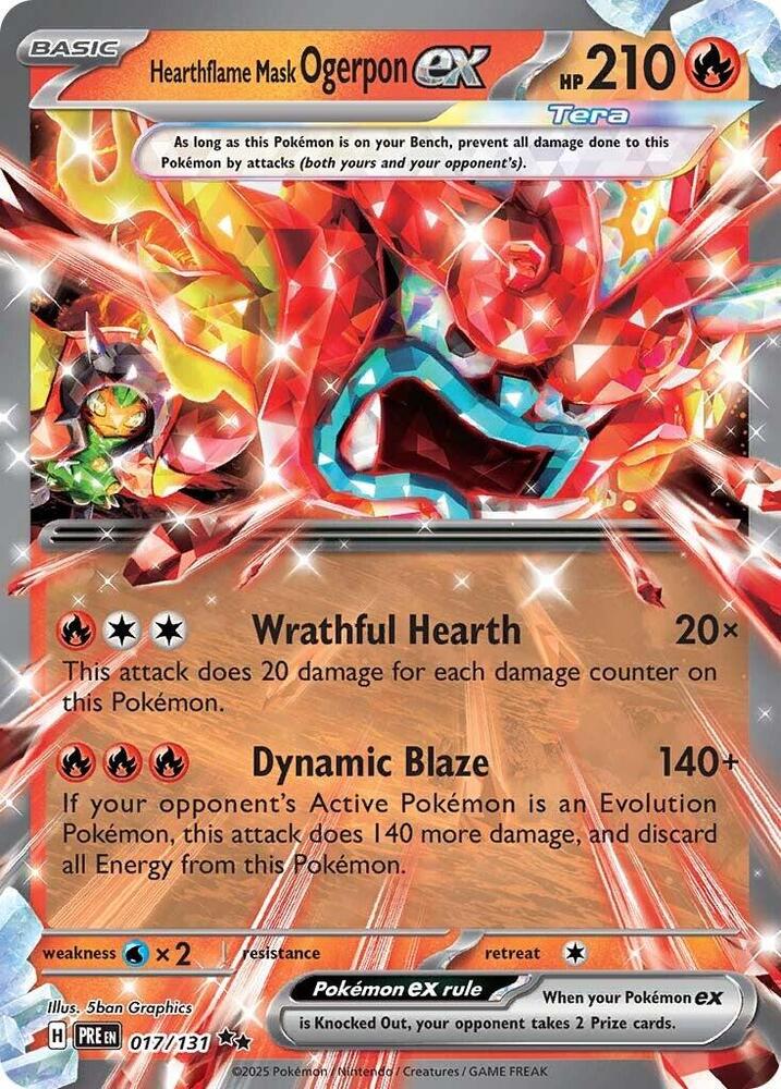 Hearthflame Mask Ogerpon ex (017/131) [Scarlet & Violet: Prismatic Evolutions]