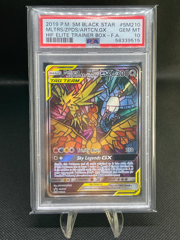 Moltres & Zapdos & Articuno GX sm210 PSA10
