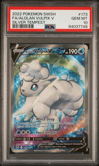 .Alolan Vulpix V Silver Tempest #173 PSA 10