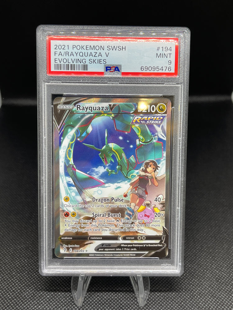 Rayquaza V #194 Evolving Skies PSA 9