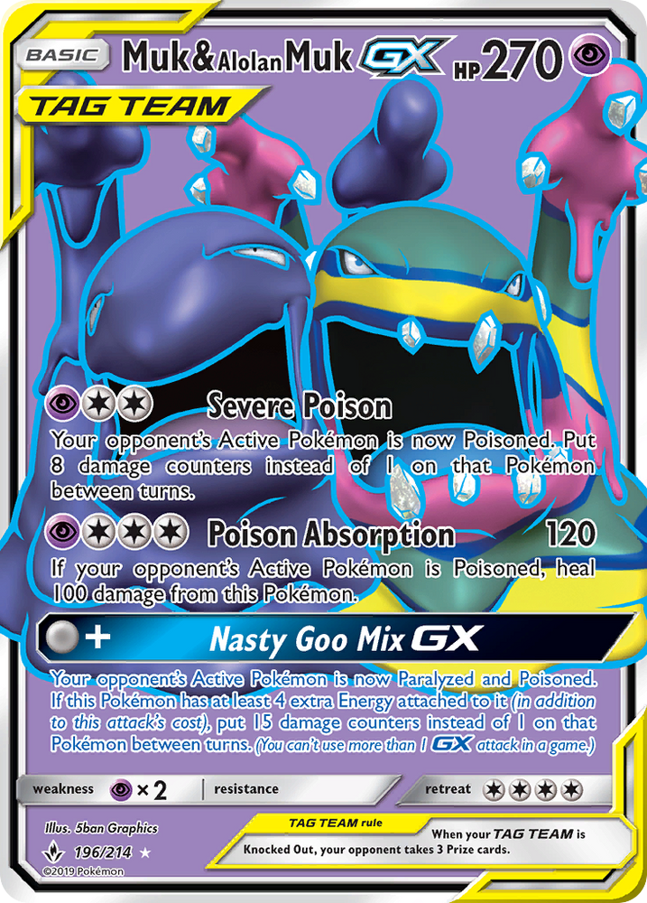 Muk & Alolan Muk GX (196/214) [Sun & Moon: Unbroken Bonds]