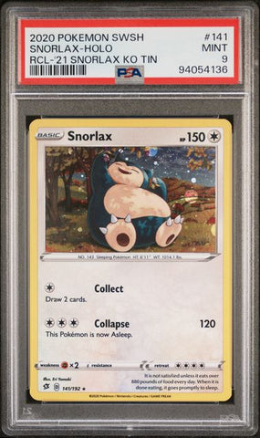 .Snorlax -Holo RCL '21 Snorlax KO Tin - PSA 9