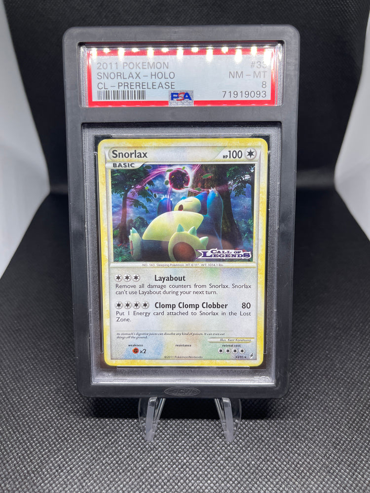 Snorlax - HOLO 33 Call of Legends - Prerelease PSA 8