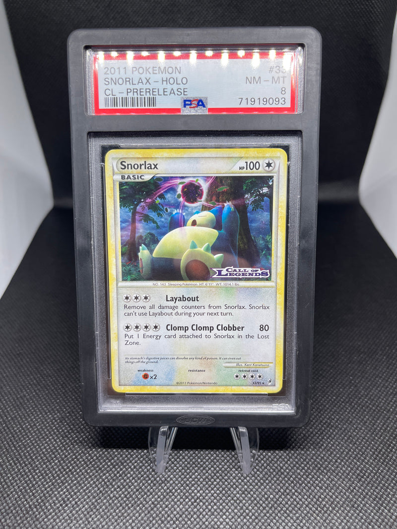 Snorlax - HOLO 33 Call of Legends - Prerelease PSA 8