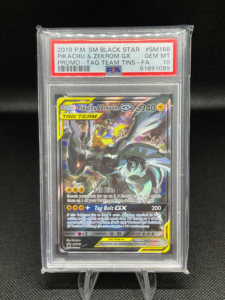 Pikachu & Zekrom Tag Team SM168 PSA 10