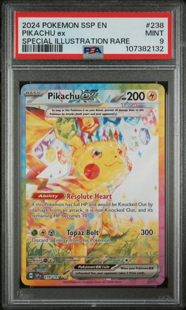 Pikachu Ex  238 Special Illustration Rare Surging Sparks PSA 9