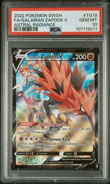 Galarian Zapdos V Astral Radiance tg19 PSA 10