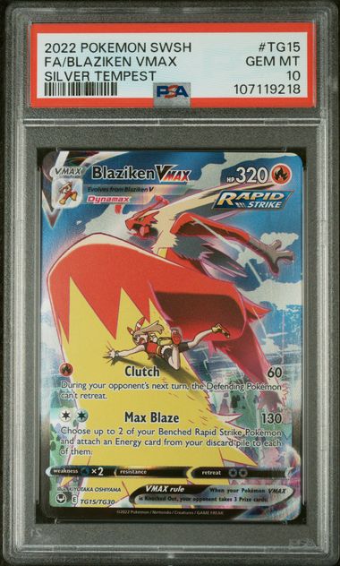 Blaziken Vmax Silver Tempest TG15 PSA10