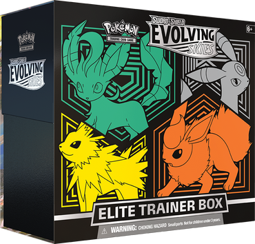 Sword & Shield: Evolving Skies - Elite Trainer Box (Flareon/Jolteon/Umbreon/Leafeon) Costco Bundle - Slowbro Tin (sealed)