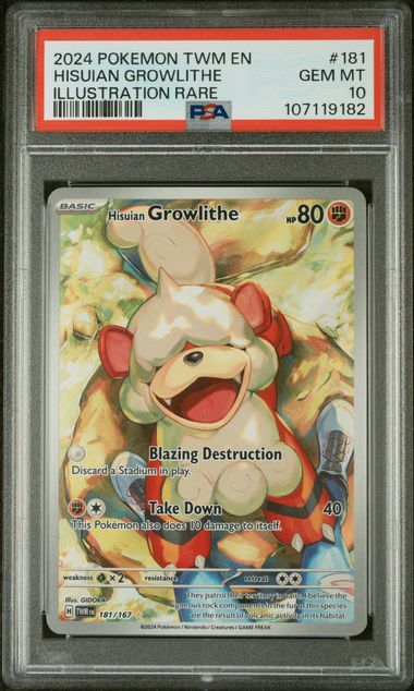 Hisuian Growlithe Illustration Rare 181 PSA 10