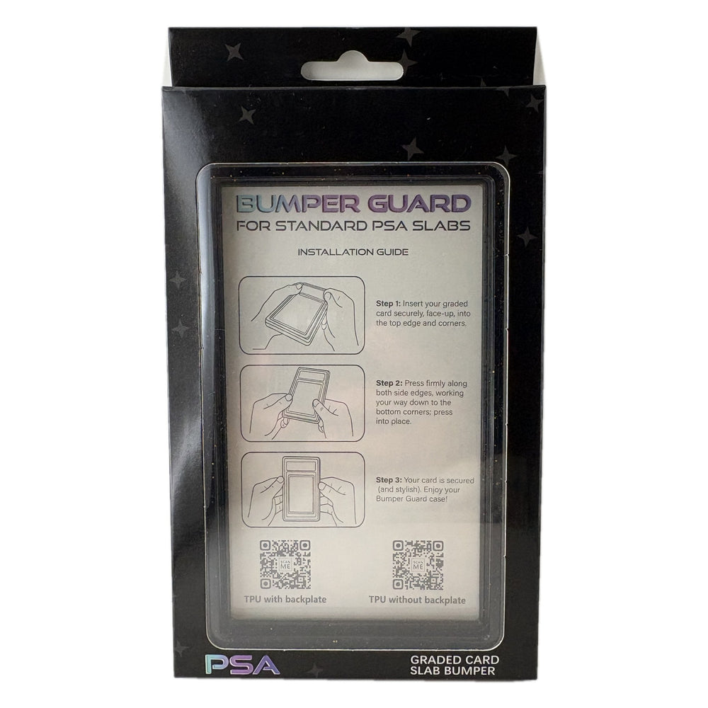 Clear Glass PSA slab bumper guard, fully transparent TPU frame with no tint or glitter