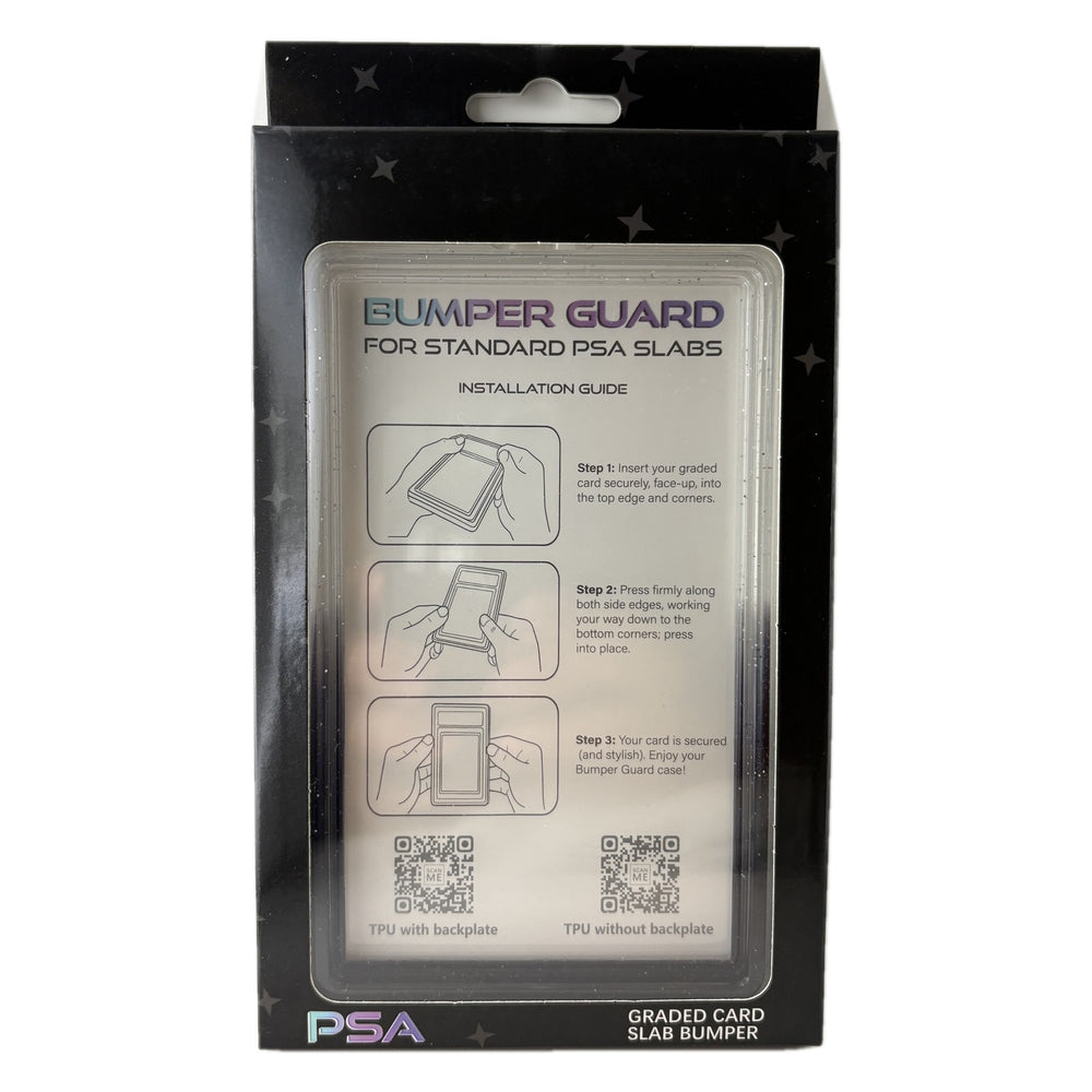 Quartz Shimmer PSA slab bumper guard, clear TPU frame with a faint sparkle
