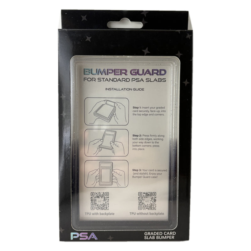 Quartz Shimmer PSA slab bumper guard, clear TPU frame with a faint sparkle