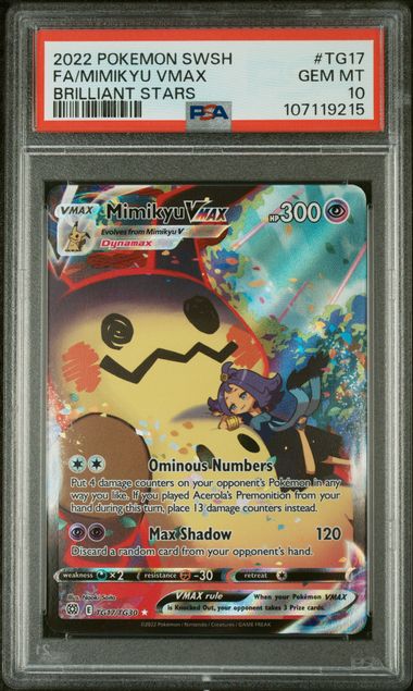 Mimikyu Vmax Brilliant Stars TG17 PSA 10