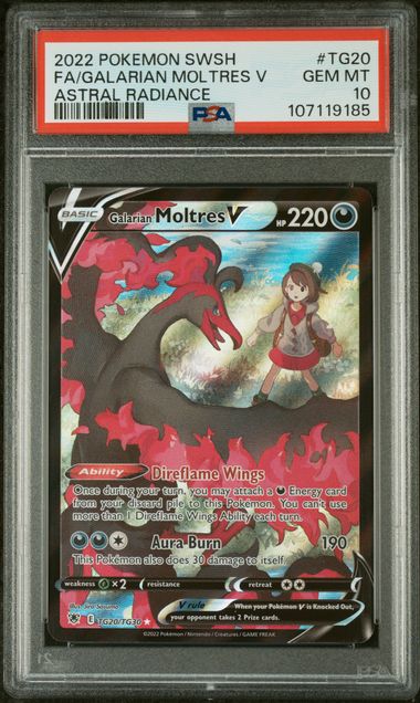 Galarian Moltres V Astral Radiance TG20 PSA 10
