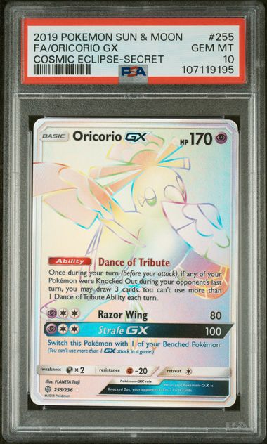 Oricorio Gx Cosmic Eclipse-Secret 255 PSA 10
