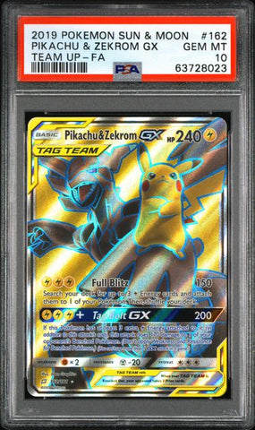 Pikachu & Zekrom GX 162 FA Team Up PSA 10