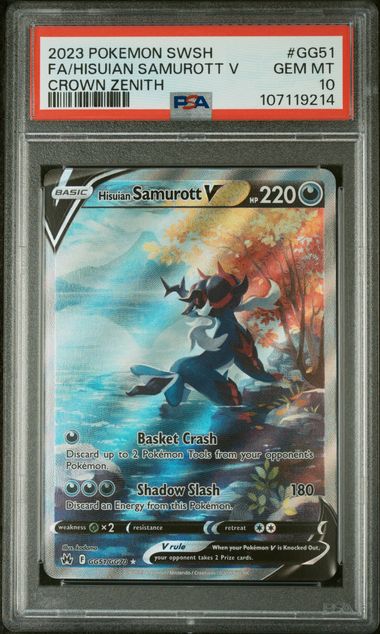 Hisuian Samurott V Crown Zenith GG51 PSA 10