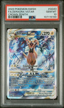Zeraora Vstar Crown Zenith GG43 PSA 10