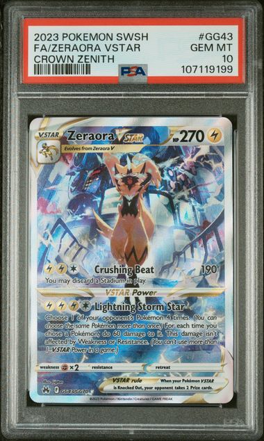 Zeraora Vstar Crown Zenith GG43 PSA 10